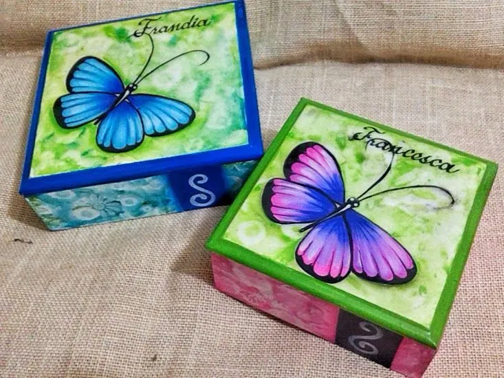 CAJAS COFRES MARIPOSAS | COFRES PINTADOS A MANO | Pinterest