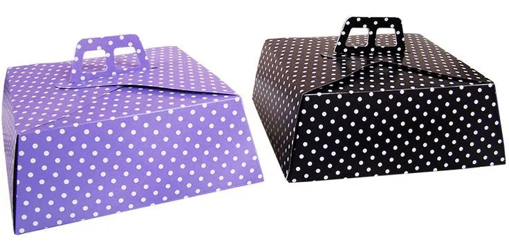 Cajas Para Tortas Diseños A Lunares Colores Varios Pack Por 500 ...