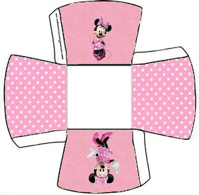 Cajitas para imprimir gratis de Minnie Mouse en fondo rosa ...