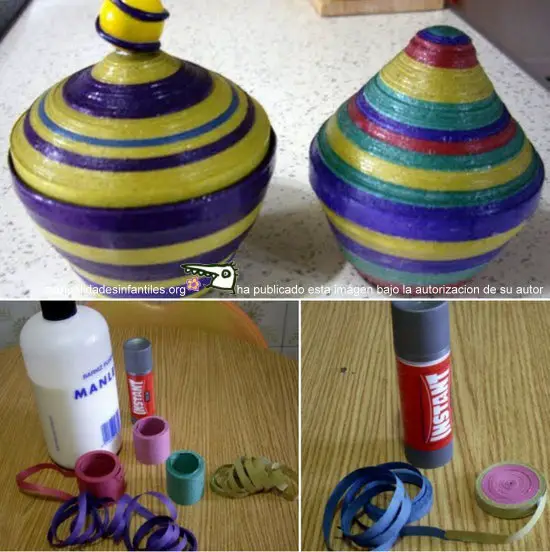 Cajitas con serpentinas de papel | Manualidades ...