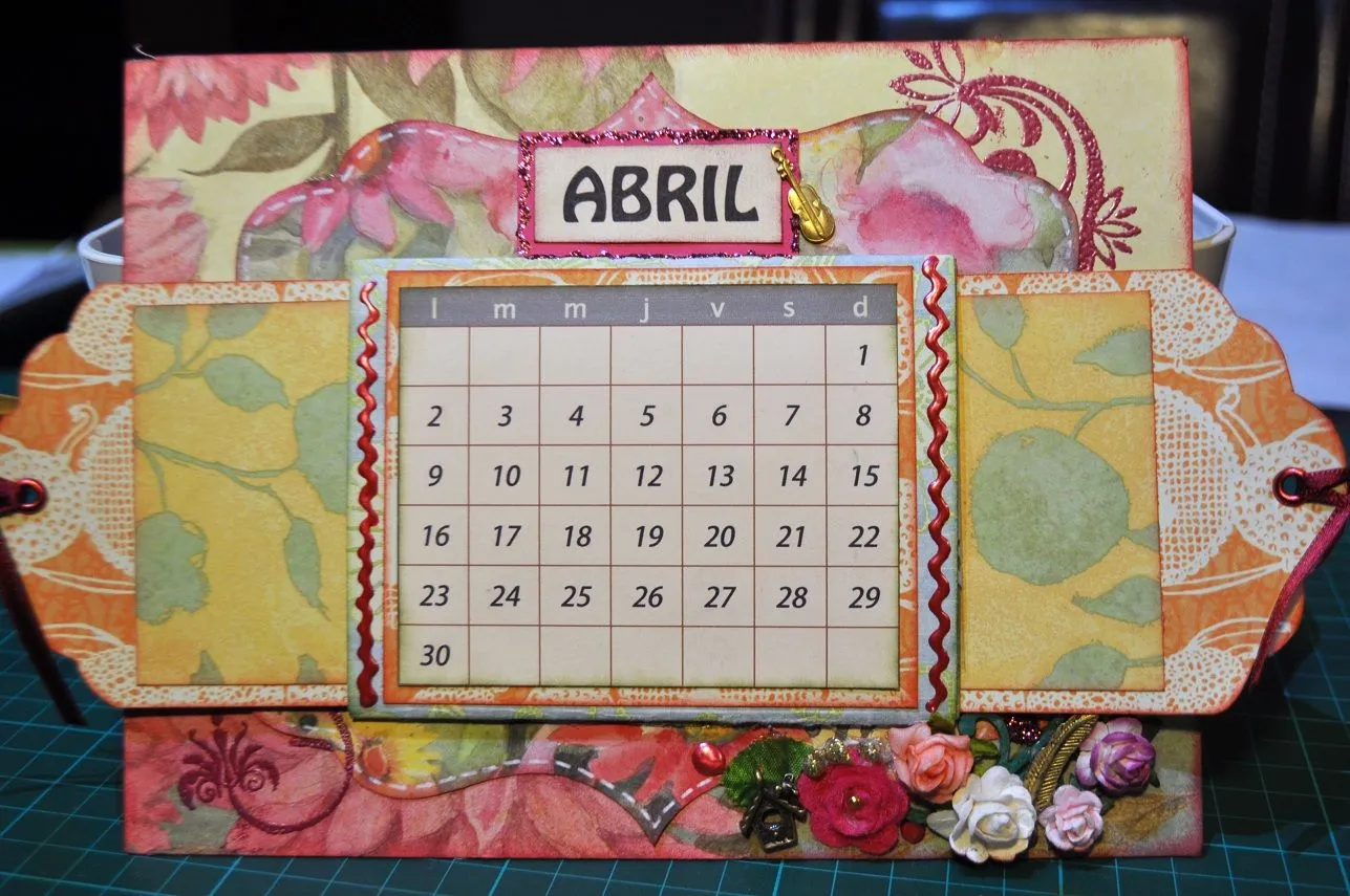 El cajón del scrap: Calendario scrapbooking 2012: ...abril lluvioso ...