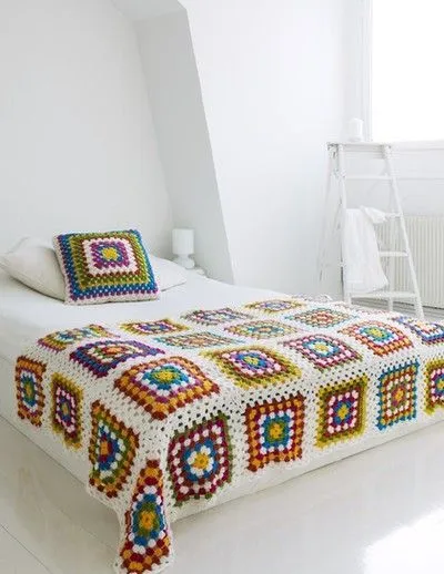 CALAS DECORACIÓN: CUBRECAMA O PIECERA A CROCHET O GANCHILLO