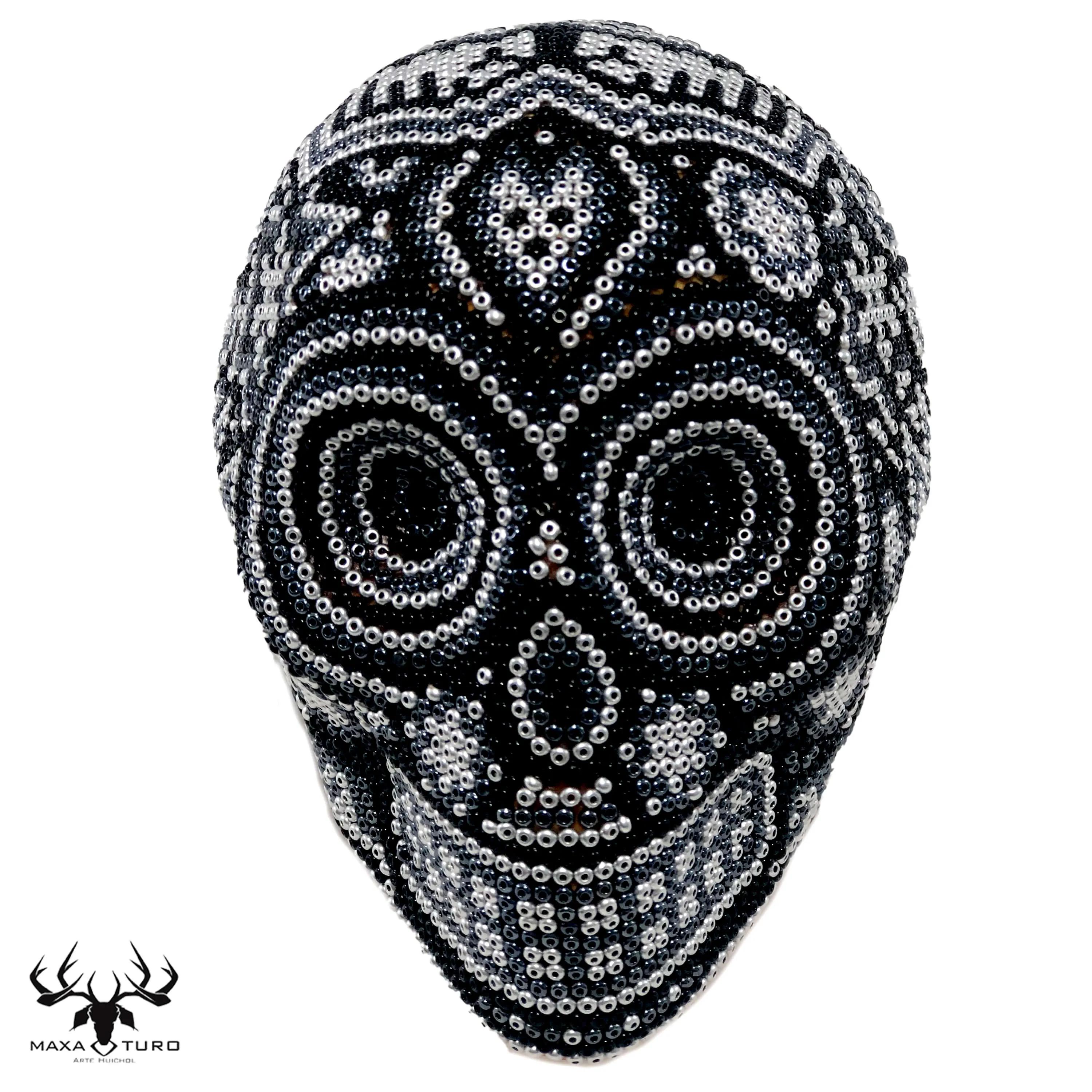 Calavera CH Huichol N/NB/P - Arte Huichol, Maxa Turo