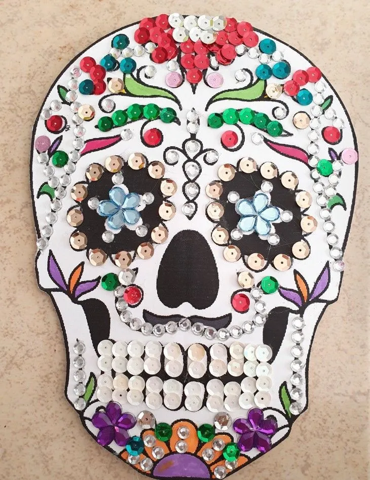 Calavera Lentejuela Decorada 