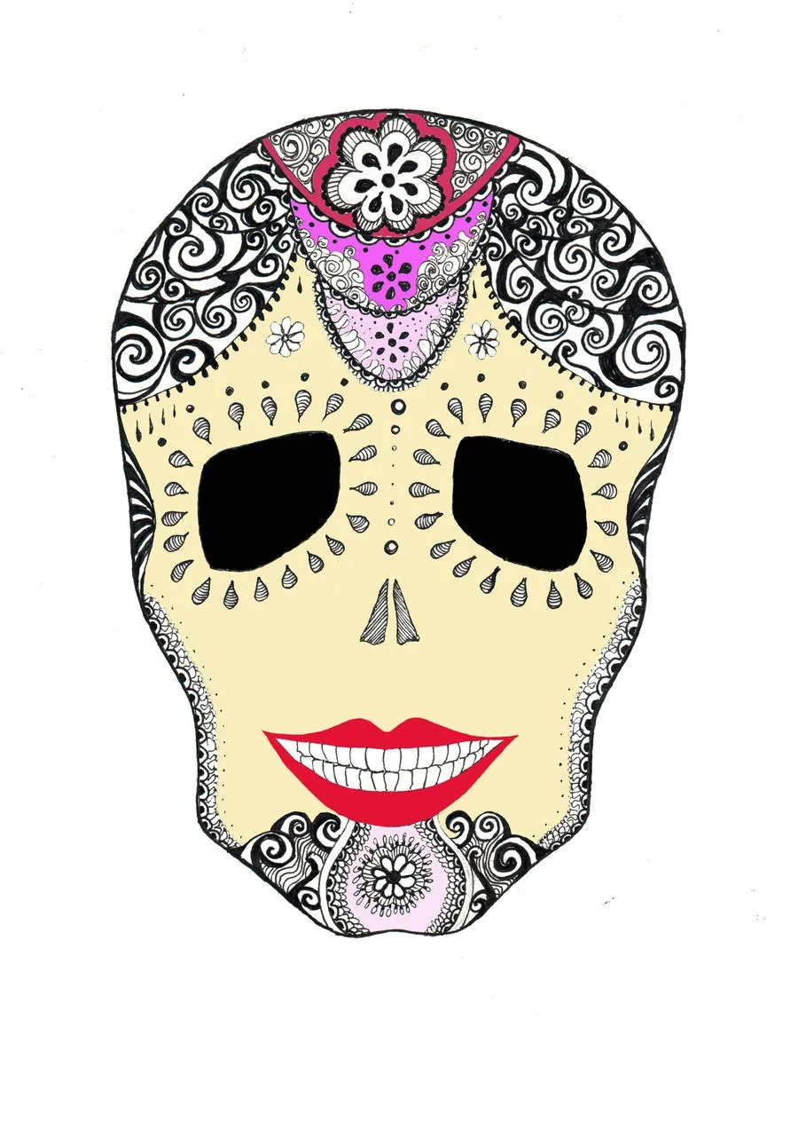 calavera mexicana color by AlejandraInesAlonso on DeviantArt