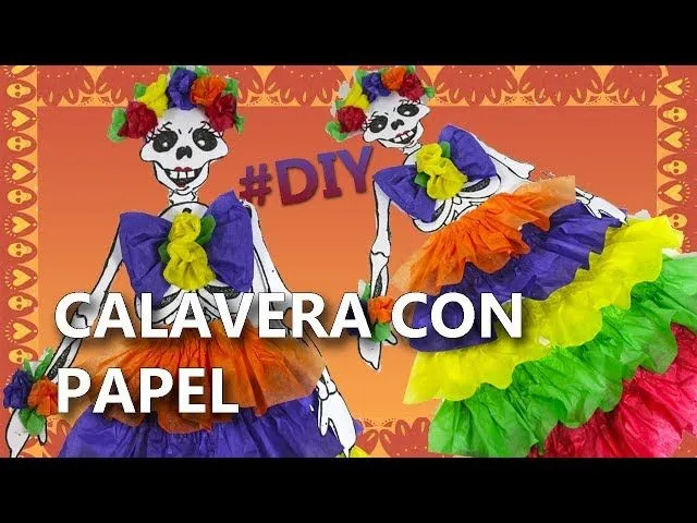 Cómo hacer una CALAVERA para el DIA DE MUERTOS | Manualidades calavera con  papel china - YouTube