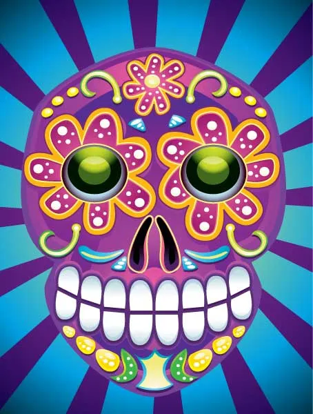 Calavera en vectores para el dia de muertos -