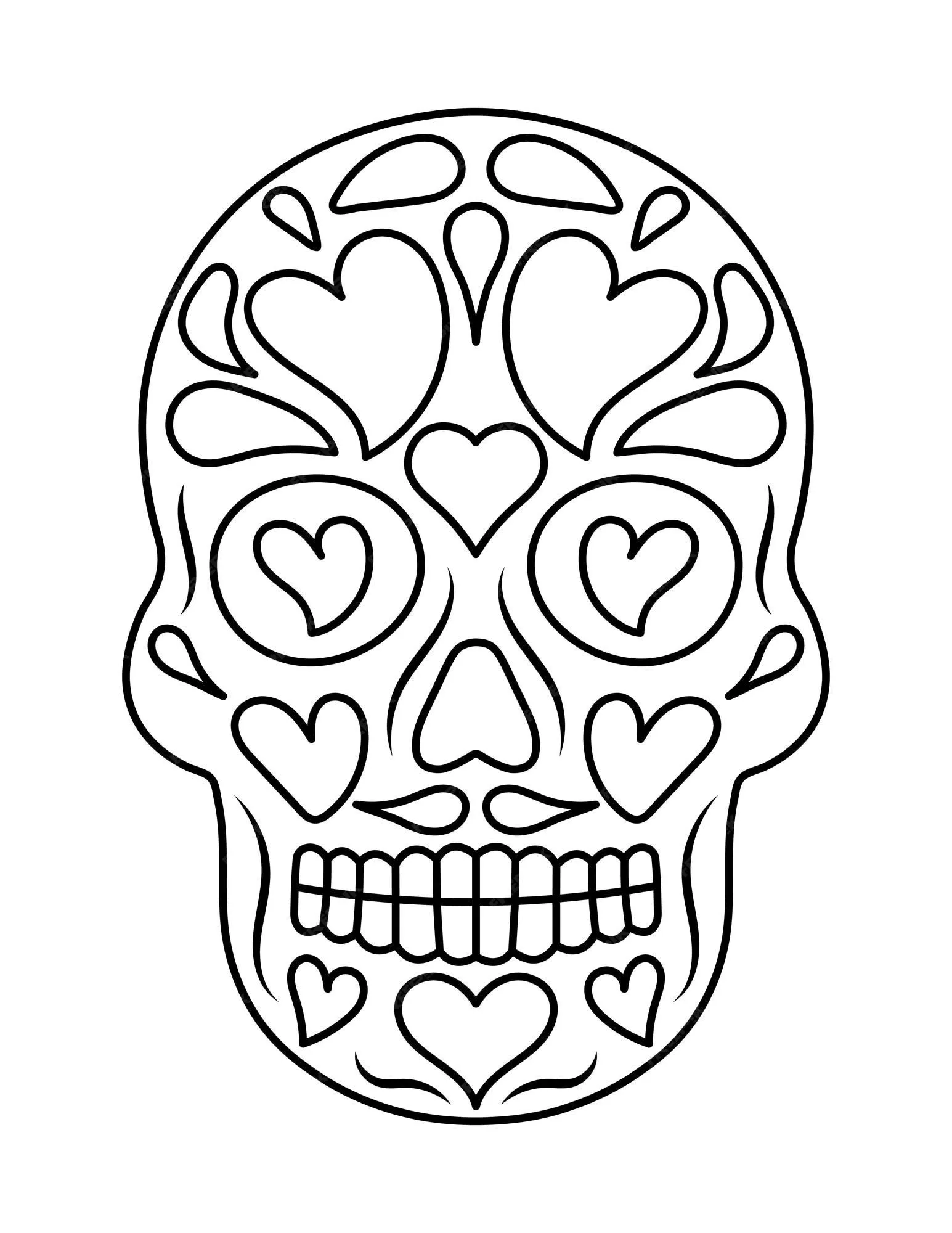 Calaveras para colorear para niños | Vector Premium