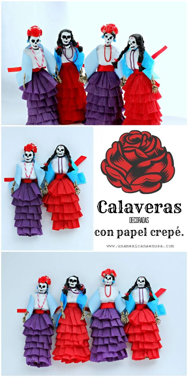 Calaveras decoradas con papel crepé – Una Mexicana en USA