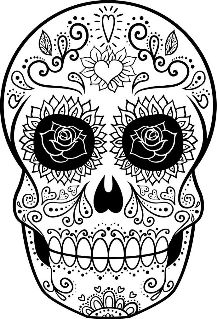 calaveras-y-catricas-para-colorear-15 | Calaveras para colorear, Calaveras  mexicanas para colorear, Páginas para colorear para imprimir