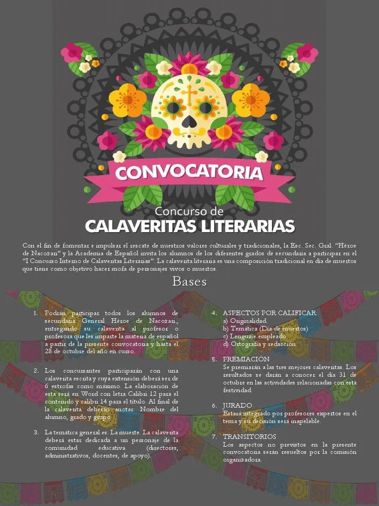 Calaverita Convocatoria 1 | PDF | Educación Secundaria | Modificación de  comportamiento