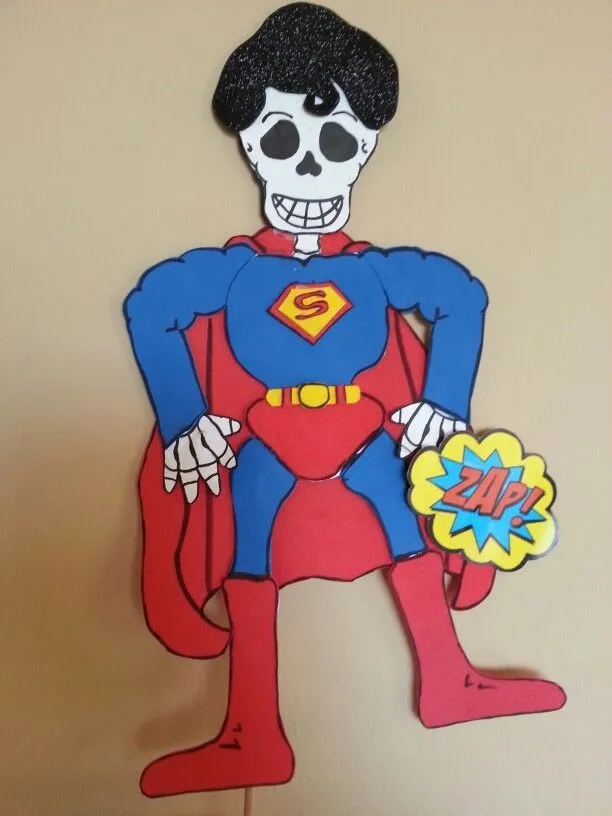 Calaverita- Superman | Calaveras para vestir, Calavera de papel, Calaveras vestidas de personajes