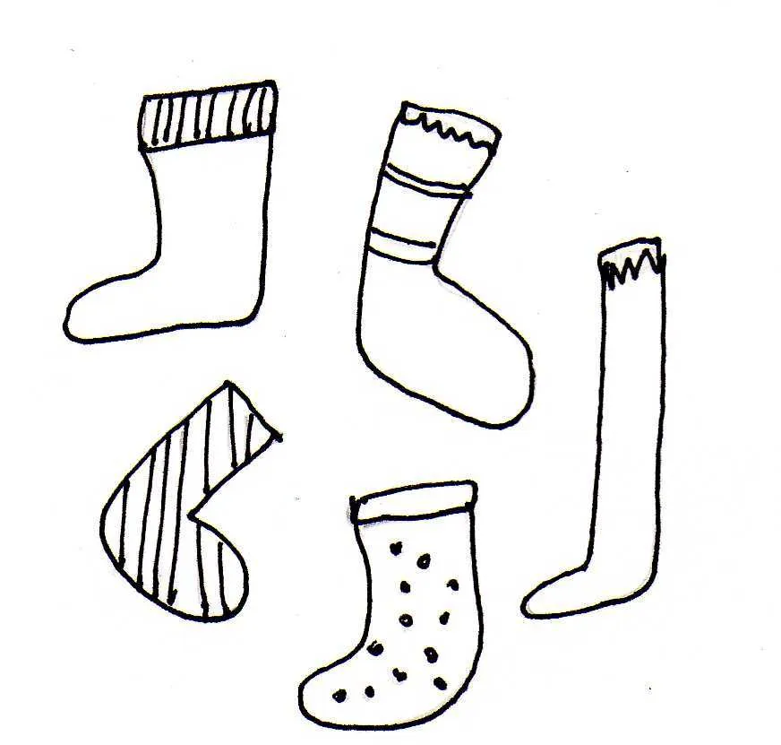 Dibujos De Calcetines Y Botas Para Colorear Pintar En Navidad Pictures