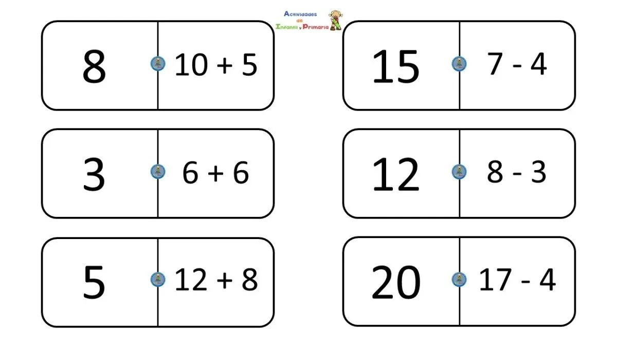 Cálculo mental: Dominó de sumas y restas