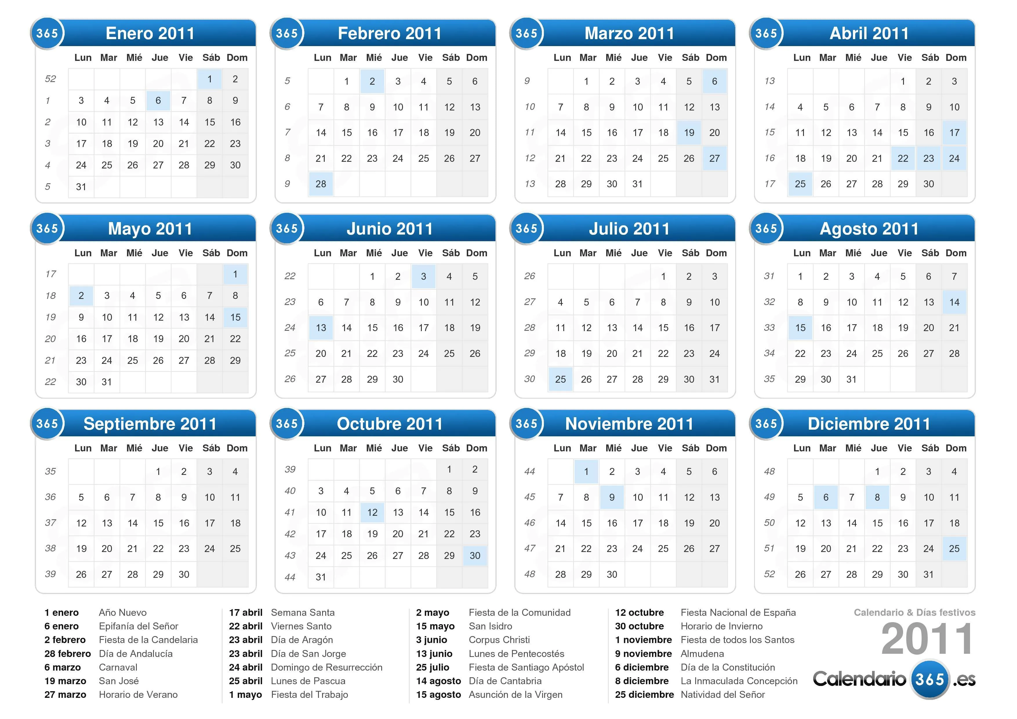 Calendario 2011