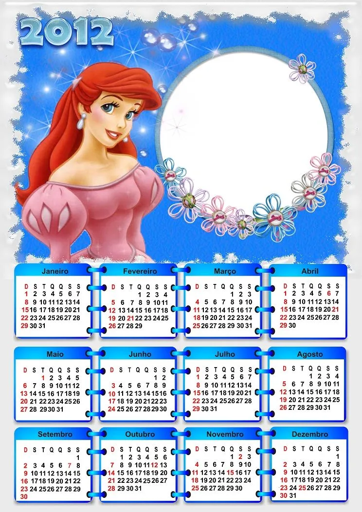 Calendário 2012 Ariel e Batmam PSD