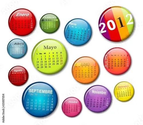 CALENDARIO 2012 EN ESPAÑOL EN FORMA DE CHAPAS from bröc, Royalty ...