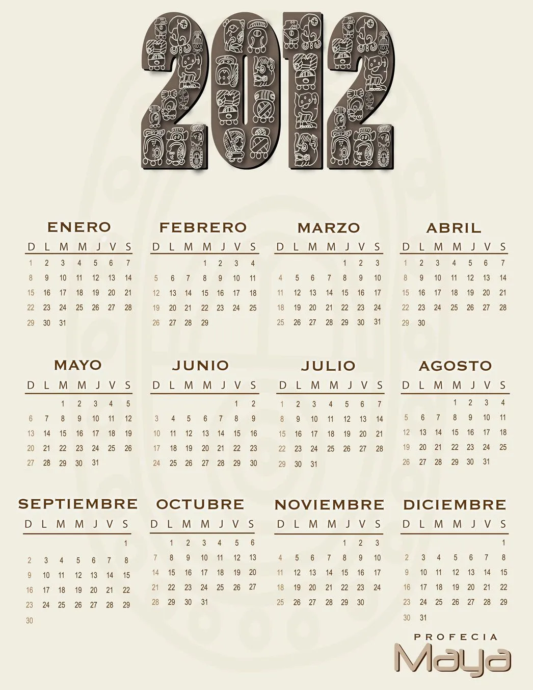 Calendario 2012 en español - Imagui