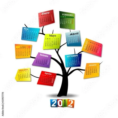 CALENDARIO 2012 EN ESPAÑOL di bröc, file vettoriale royalty free ...