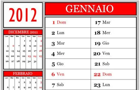 Calendari gratis da stampare