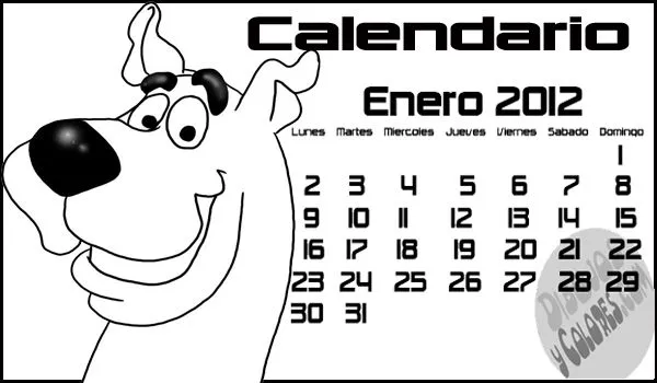 Calendarios 2012 para niños con dibujos animados - Imagui