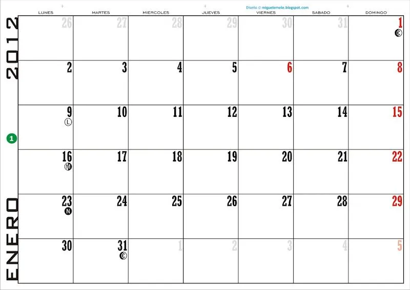 Calendario 2012 pdf para imprimir - Imagui