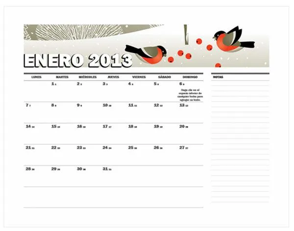 Calendario 2013, más de 125 plantillas para elegir y descargar ...