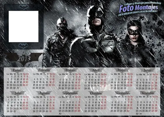 Calendario 2013 Batman. Marco Personalizable