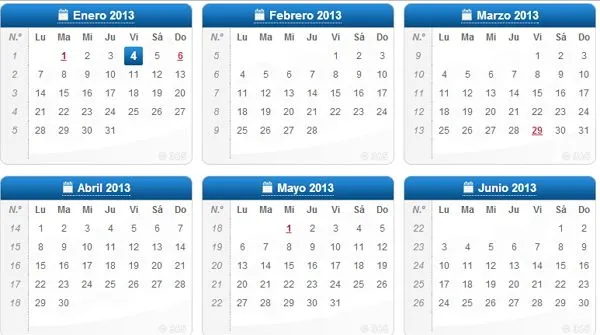 Calendario 2013 en formato de imagen para descargar - Lo nuevo de hoy