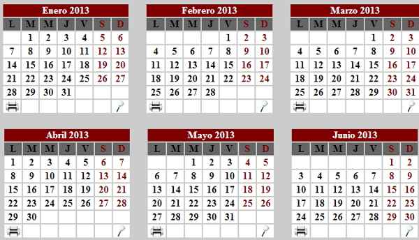 Calendario 2013 en formato PDF para imprimir - Lo nuevo de hoy
