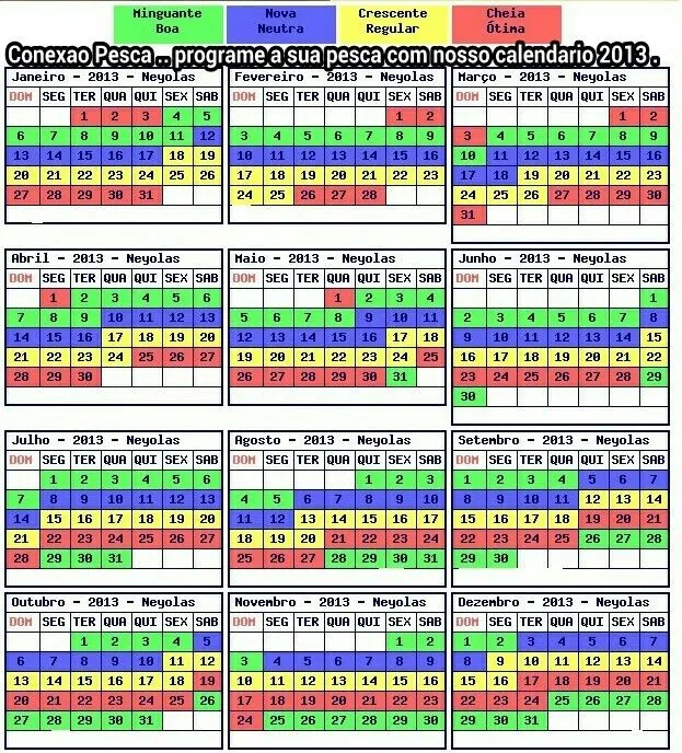 Calendario 2013 de pesca - Imagui