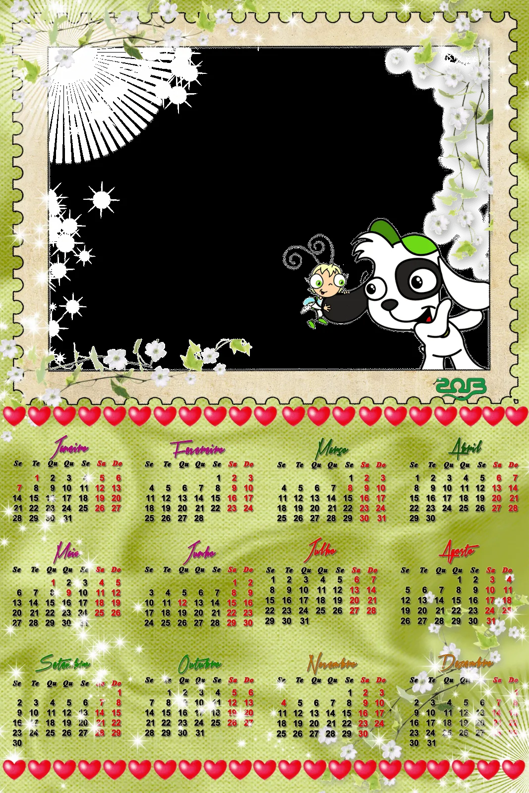 Calendario 2013 PNG PSD Doki | Recursos e efeitos photoshop