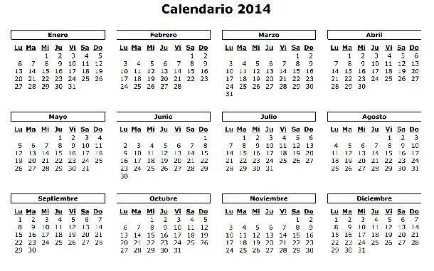 Calendario 2014 - Una colección con descargar directa