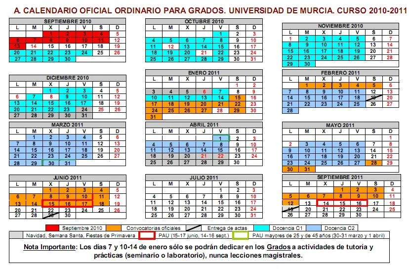 Calendario académico curso 2010-2011 | Delegación de alumnos de la ...