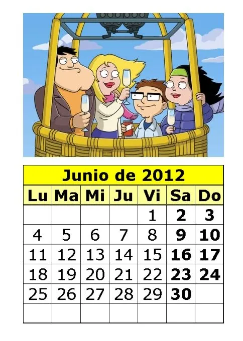 Junio 2012 calendario - Imagui