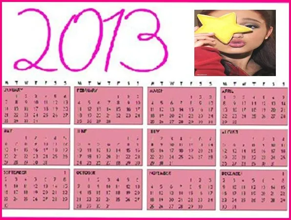 Calendario Ariana Grande 2013 by Jenn-R on DeviantArt