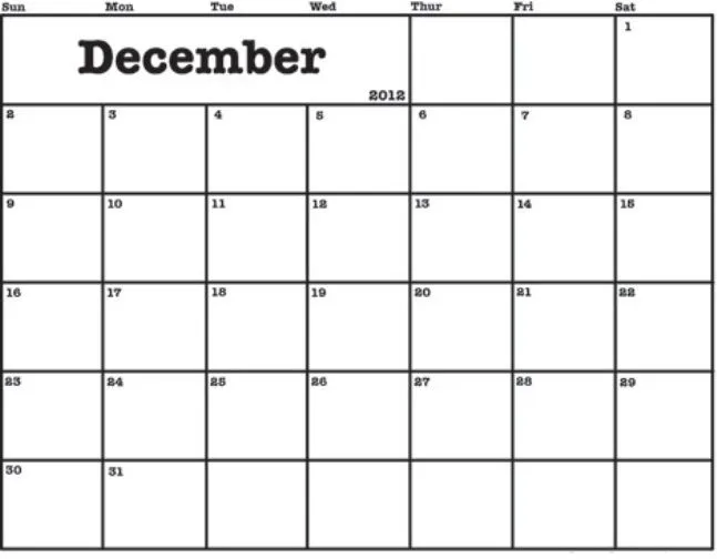 Calendario En Blanco - Image