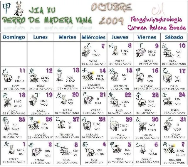 Calendario Chino Octubre 2009 | Flickr - Photo Sharing!