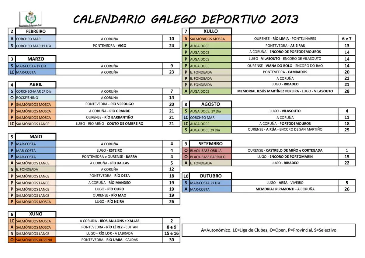 calendario deportivo fgp 2013