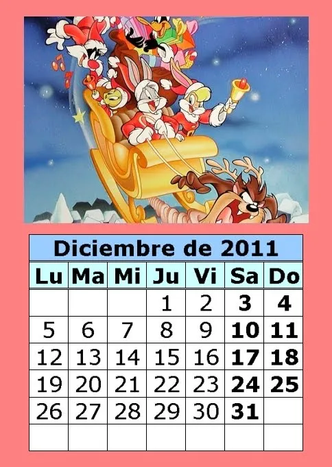 Calendario de dibujos animados de 2011 (4ª parte) : Calendarios ...