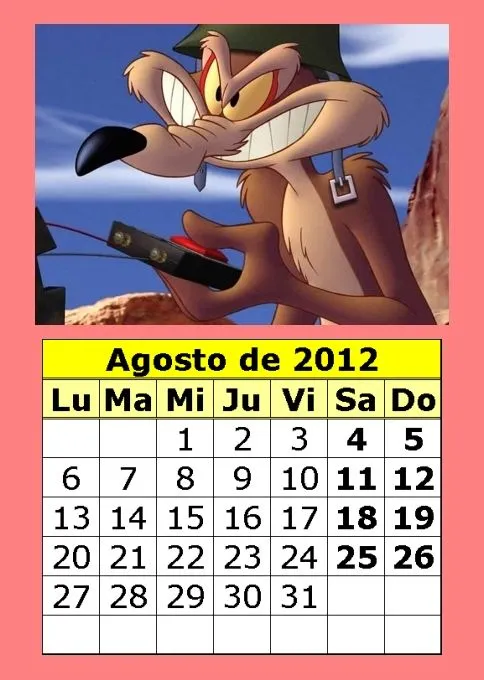 Calendario de dibujos animados de 2012 (3ª parte) : Calendarios para ...