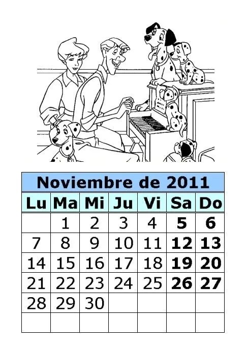 Calendario de dibujos para colorear de 2011 (4ª parte ...