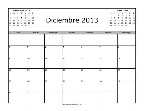 Calendario Diciembre 2013 Calendario Diciembre 2013 En Blanco Para Im