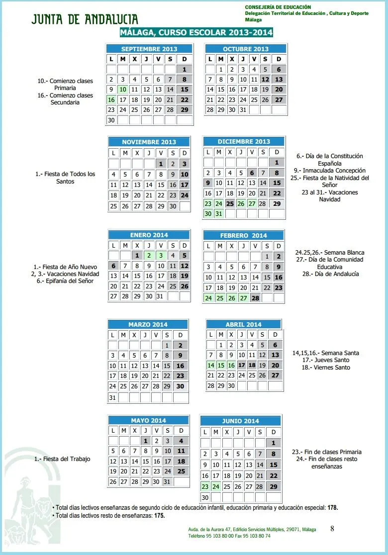 Calendario Escolar 2013/