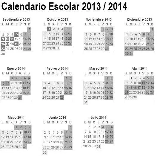 Calendario Escolar Curso 2013 2014 | España | General