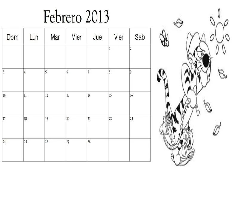 Mes de febrero para colorear - Imagui