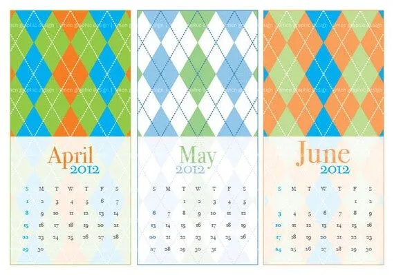 Calendario para imprimir 2013 Rombos por limen en Etsy