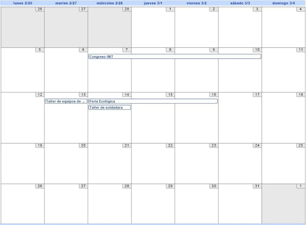 Calendario | IMT Juarez Blog