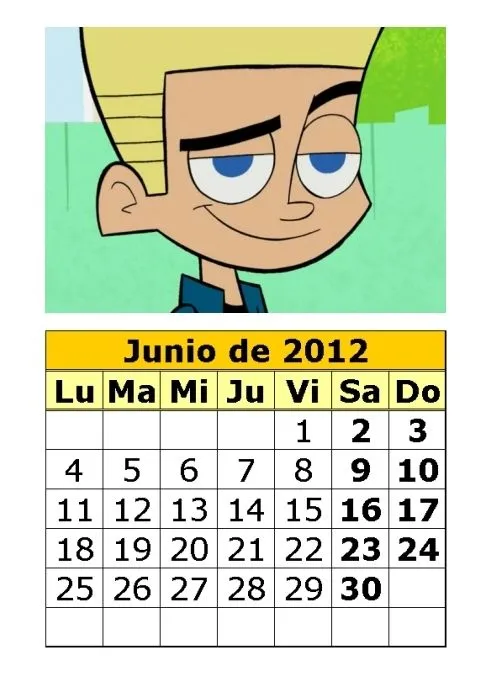 Calendario de Johnny Test del 2012 (2ª parte) : Calendarios para ...