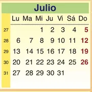 Calendario Julio 2009